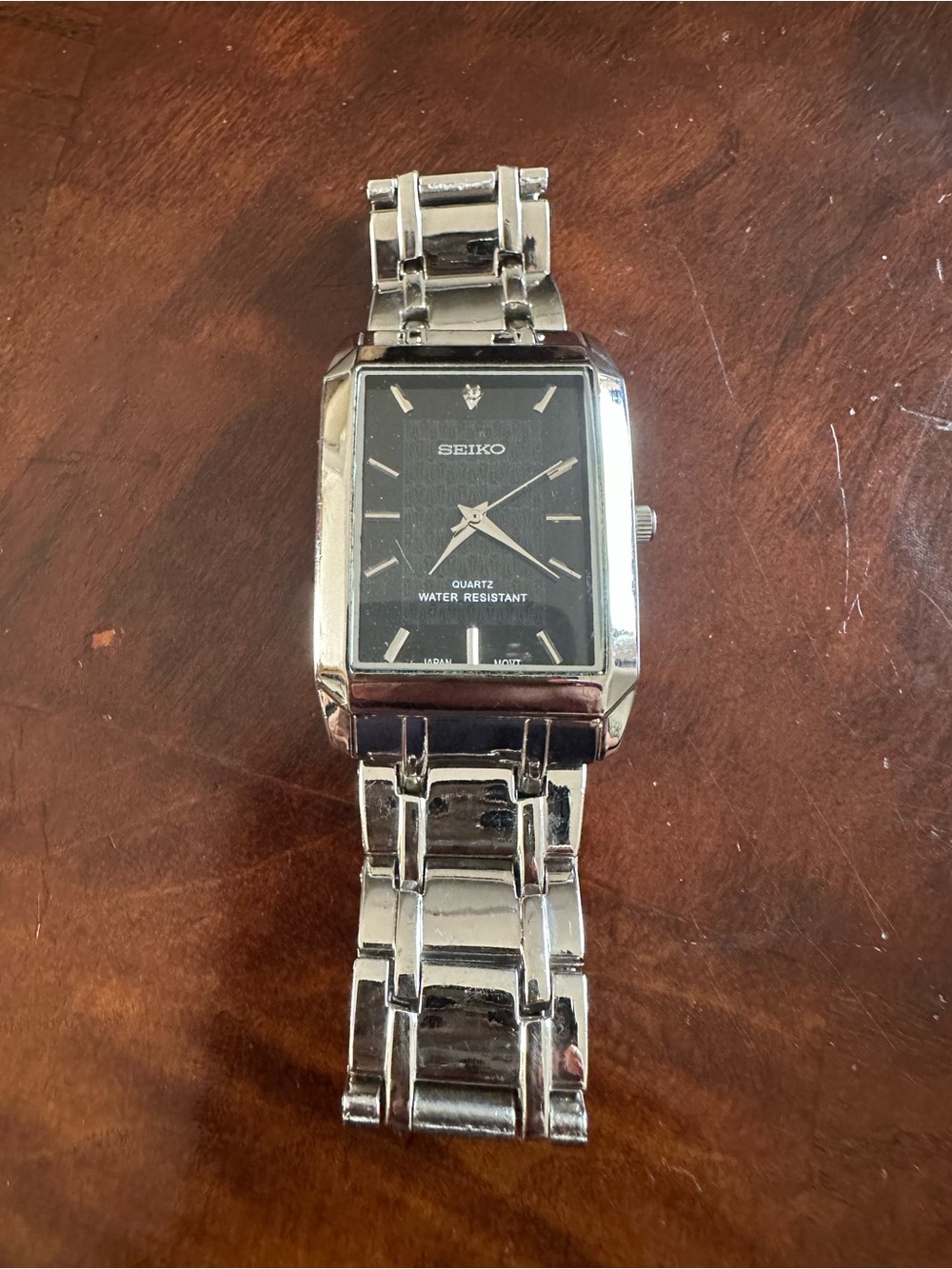 Seiko Silver Stainless Steel Watch with Black Dial - Picture 5 of 7